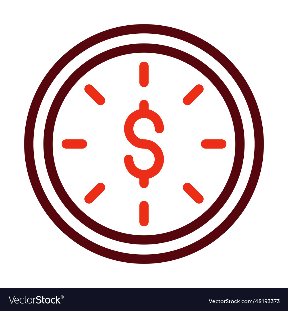 Time is money glyph two color icon for personal