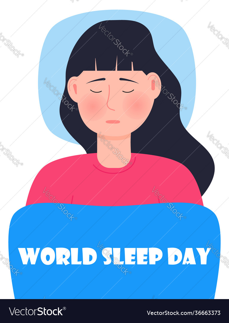 World sleep day concept beautiful woman