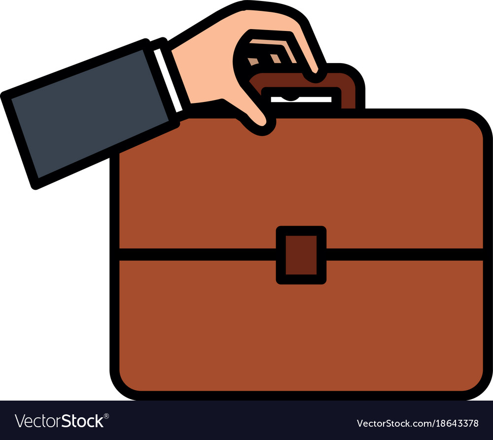 Businessman hand with portfolio briefcase isolated