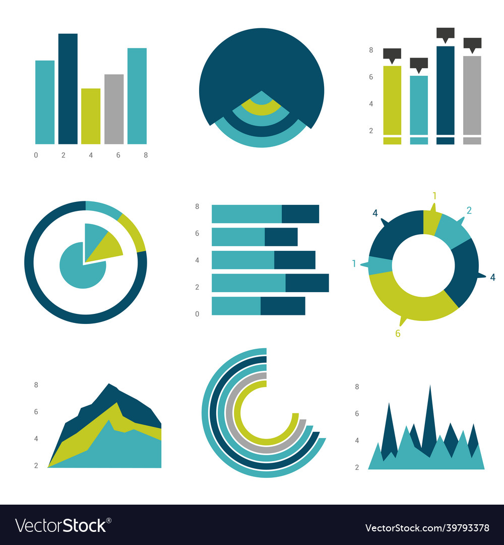 Flat charts graphs design