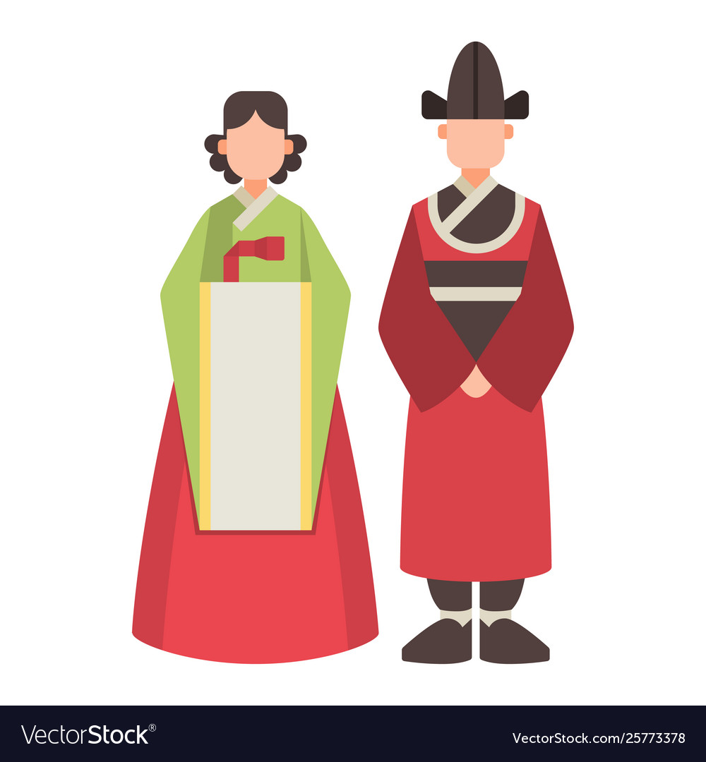 Korea Korean Characters Culture Traditional Vector Image