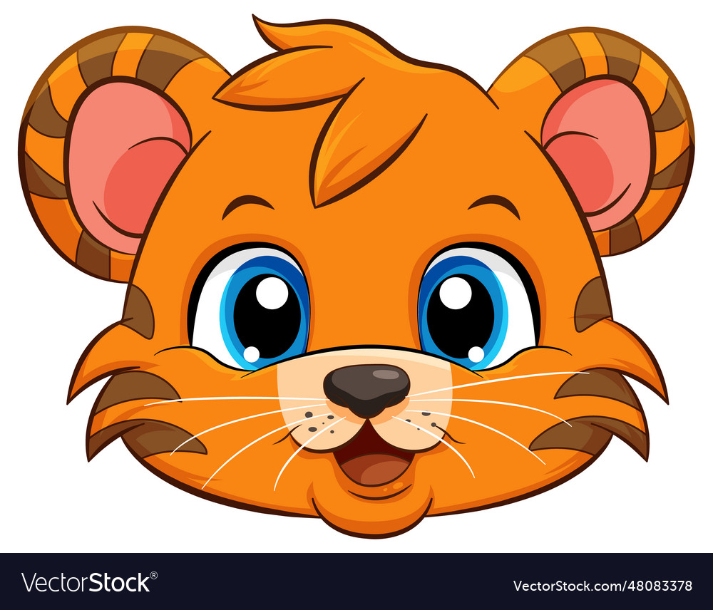 Little cute tiger cartoon character Royalty Free Vector