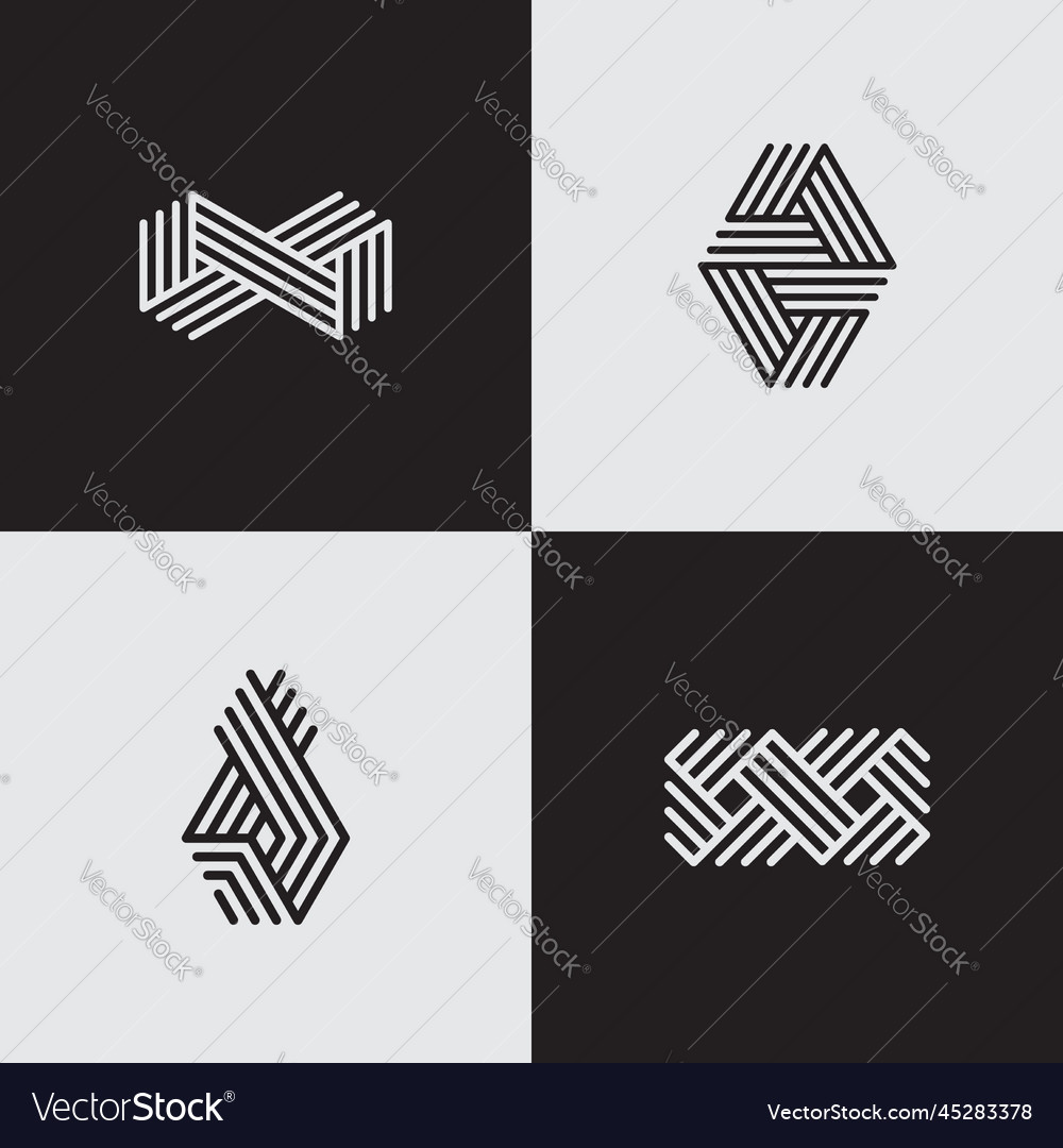 Modern line logos cool geometric forms eps10 Vector Image