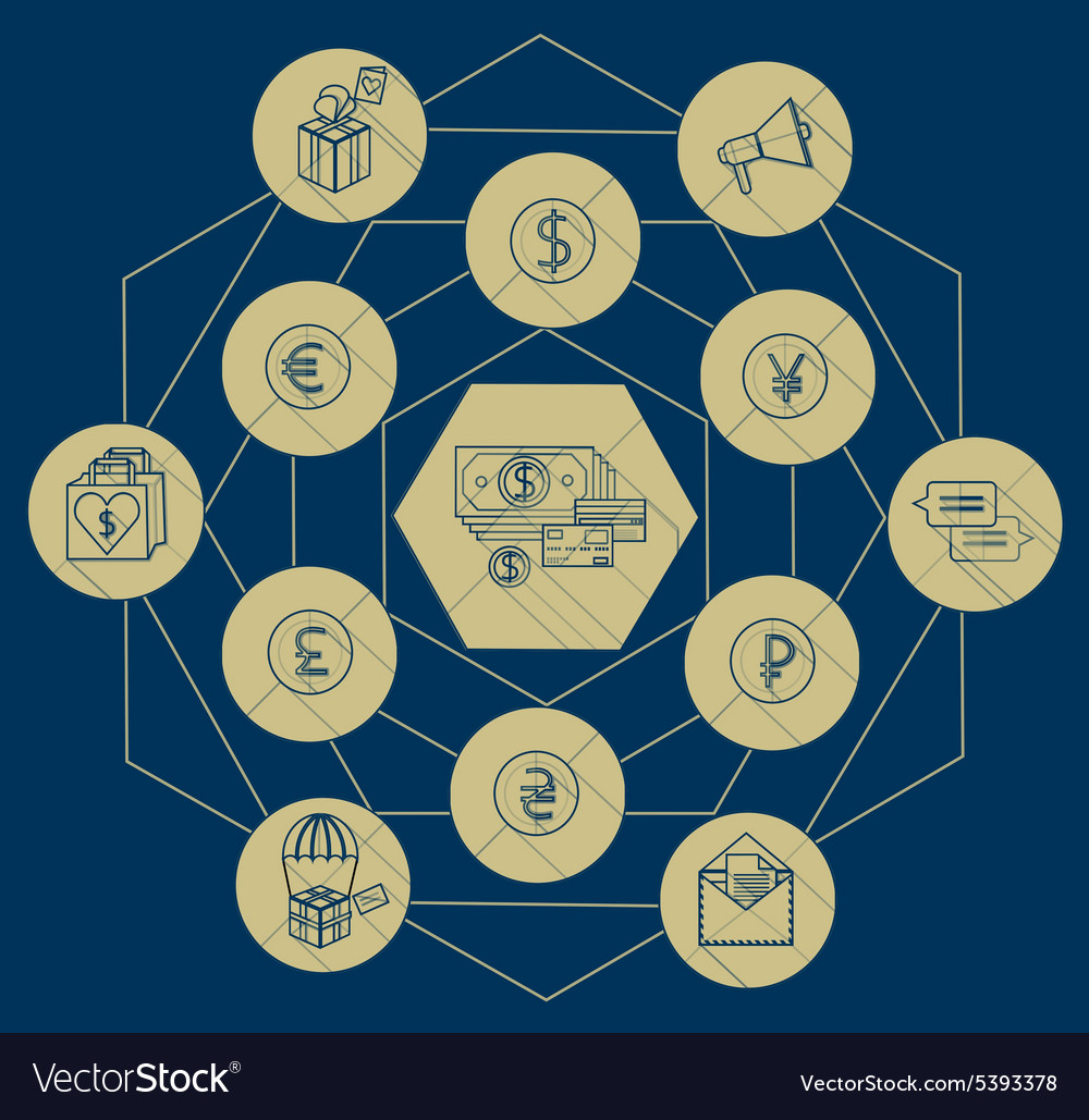 Money flat icon set for web and mobile application