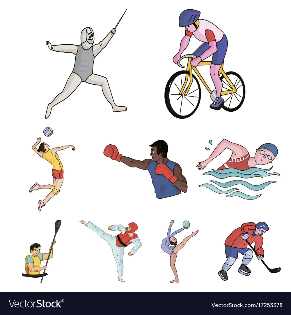 Olympic sports winter and summer a set Royalty Free Vector