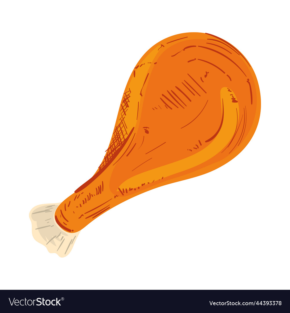 Roasted Chicken Leg Royalty Free Vector Image Vectorstock