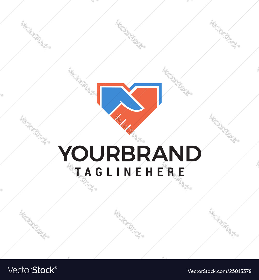 Shake hand logo design concept template