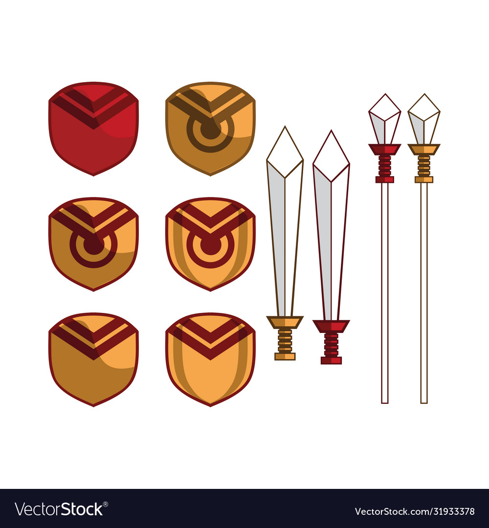 Shield and sword heraldic icon