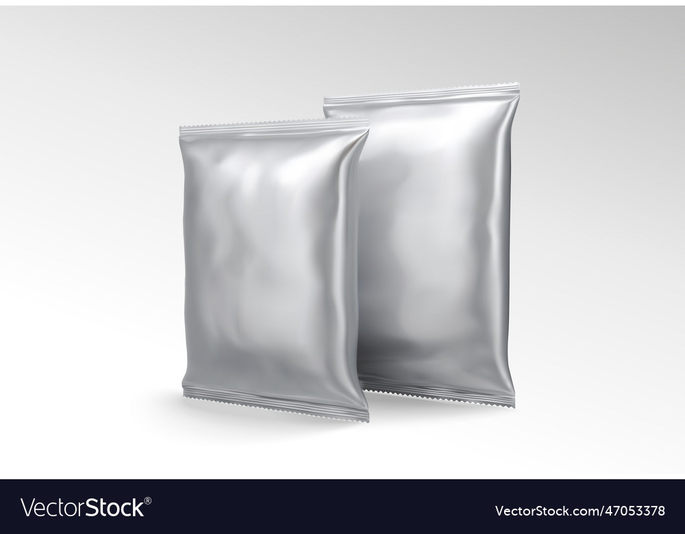 Silver foil pack Royalty Free Vector Image - VectorStock