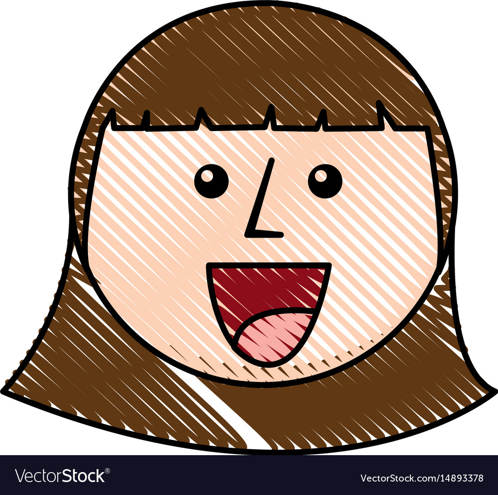 Young girl head avatar character