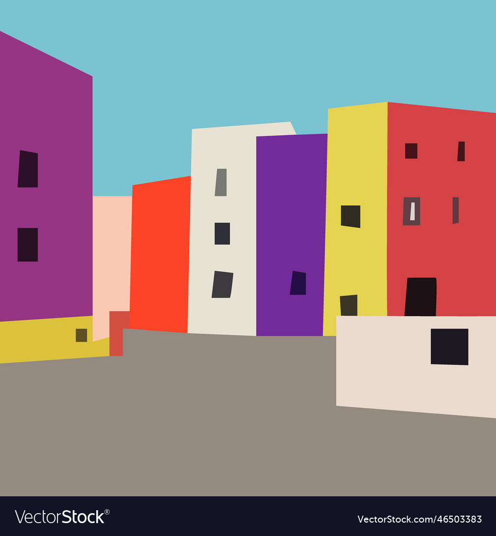 Abstract landscape in minimalism style city