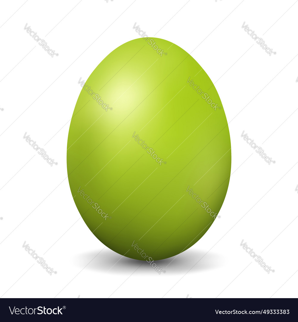 Green chicken egg for easter realistic