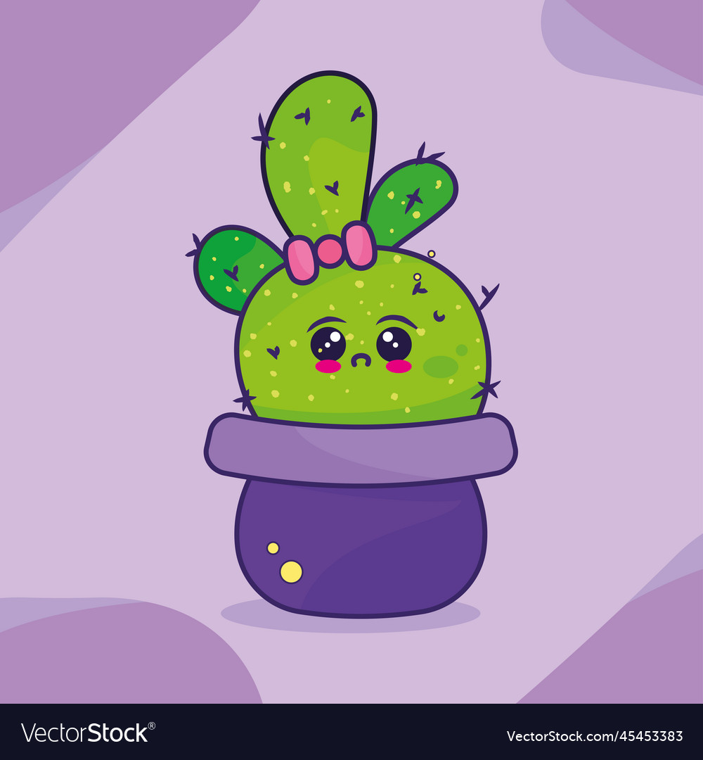 Isolated cute cactus cartoon character