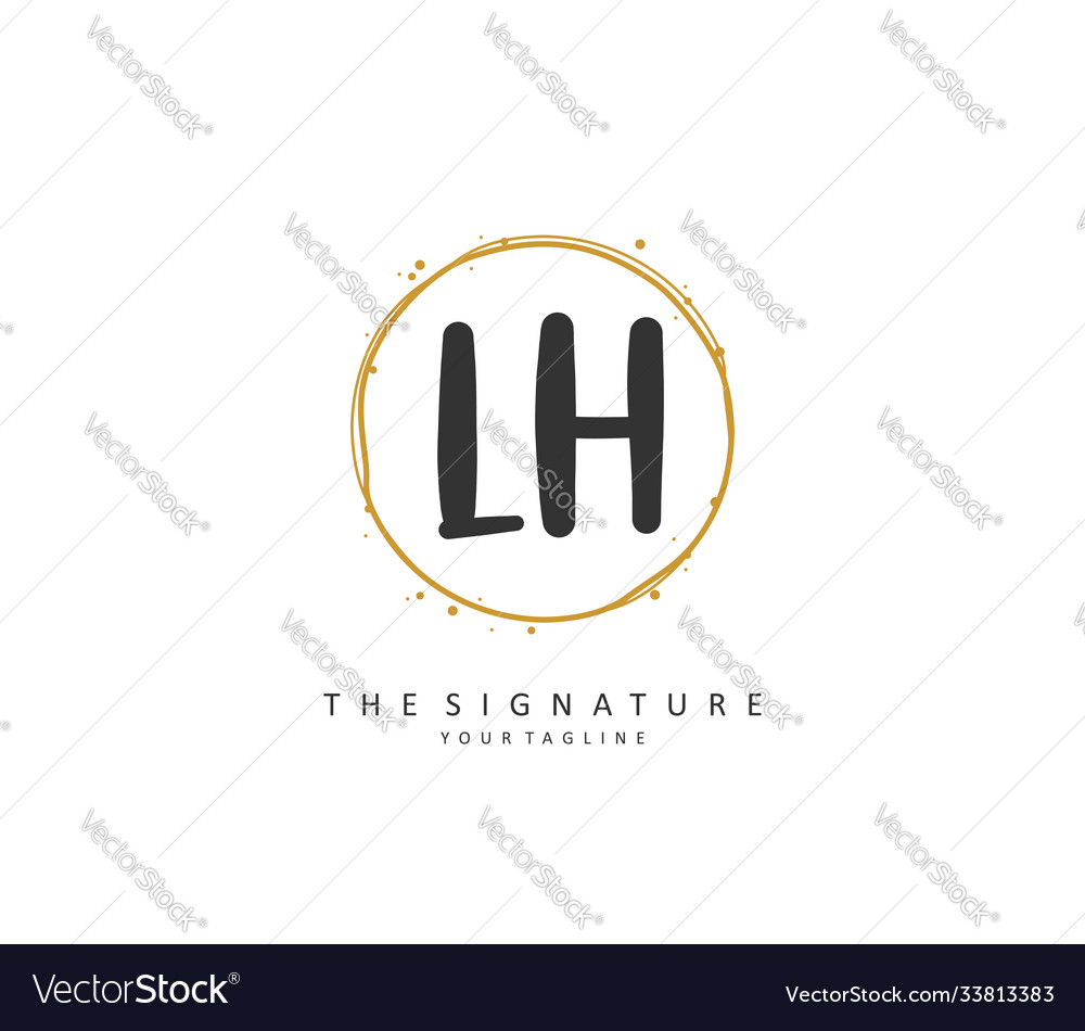 L h lh initial letter handwriting and signature