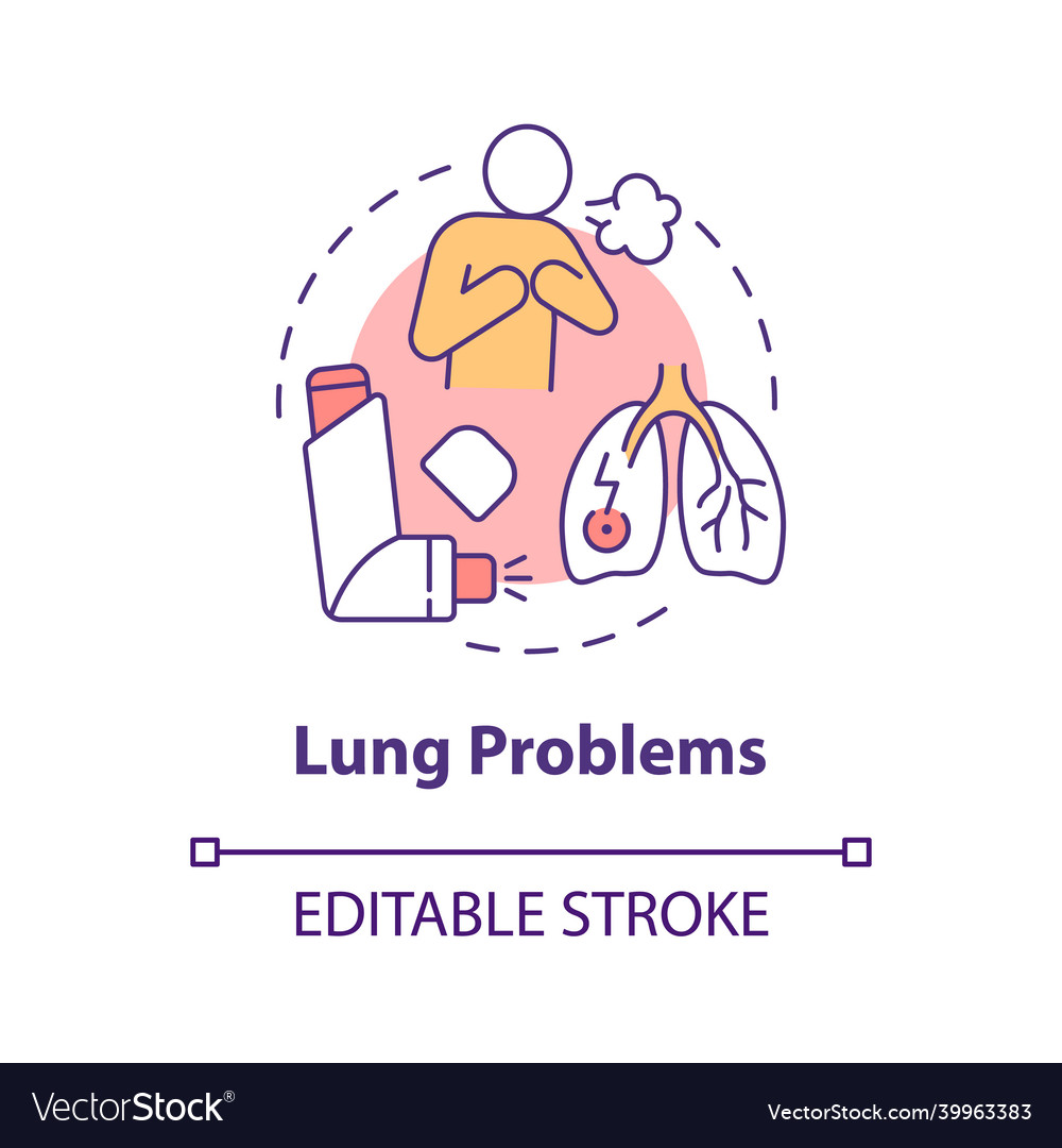 Lung problems concept icon Royalty Free Vector Image