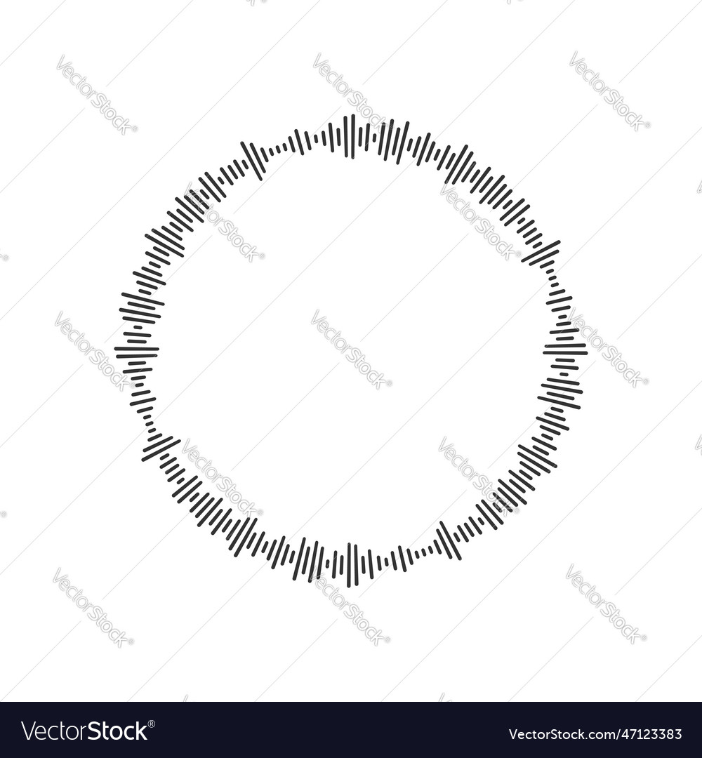 Round sound wave icon circular audio file