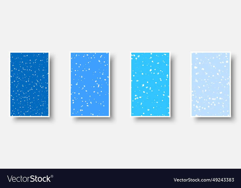 Set of blue paper mockup cards with small white