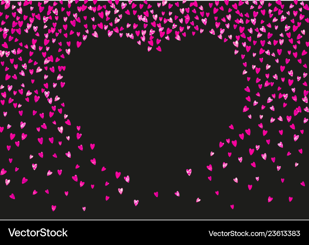 Valentines day card with glitter hearts Royalty Free Vector