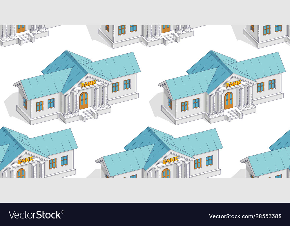 Bank buildings seamless background backdrop Vector Image