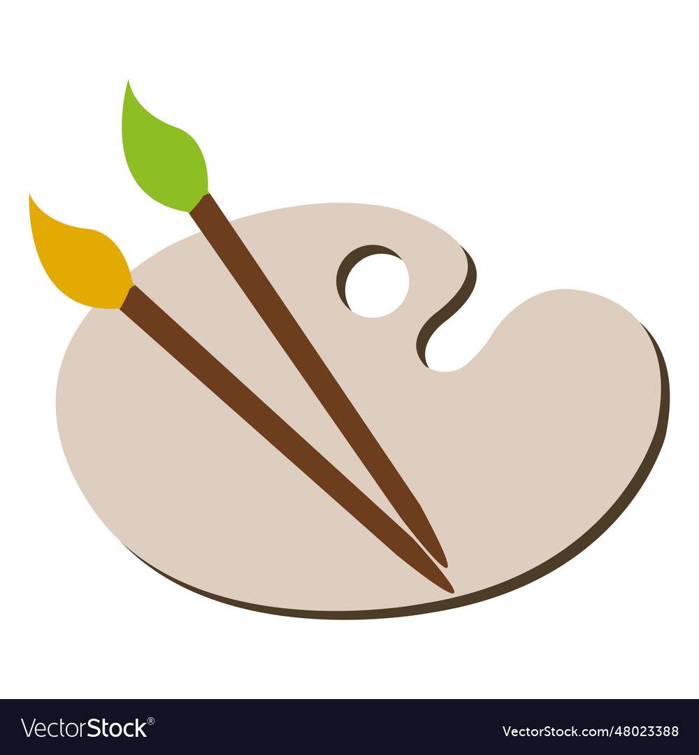 Color brush and palette Royalty Free Vector Image