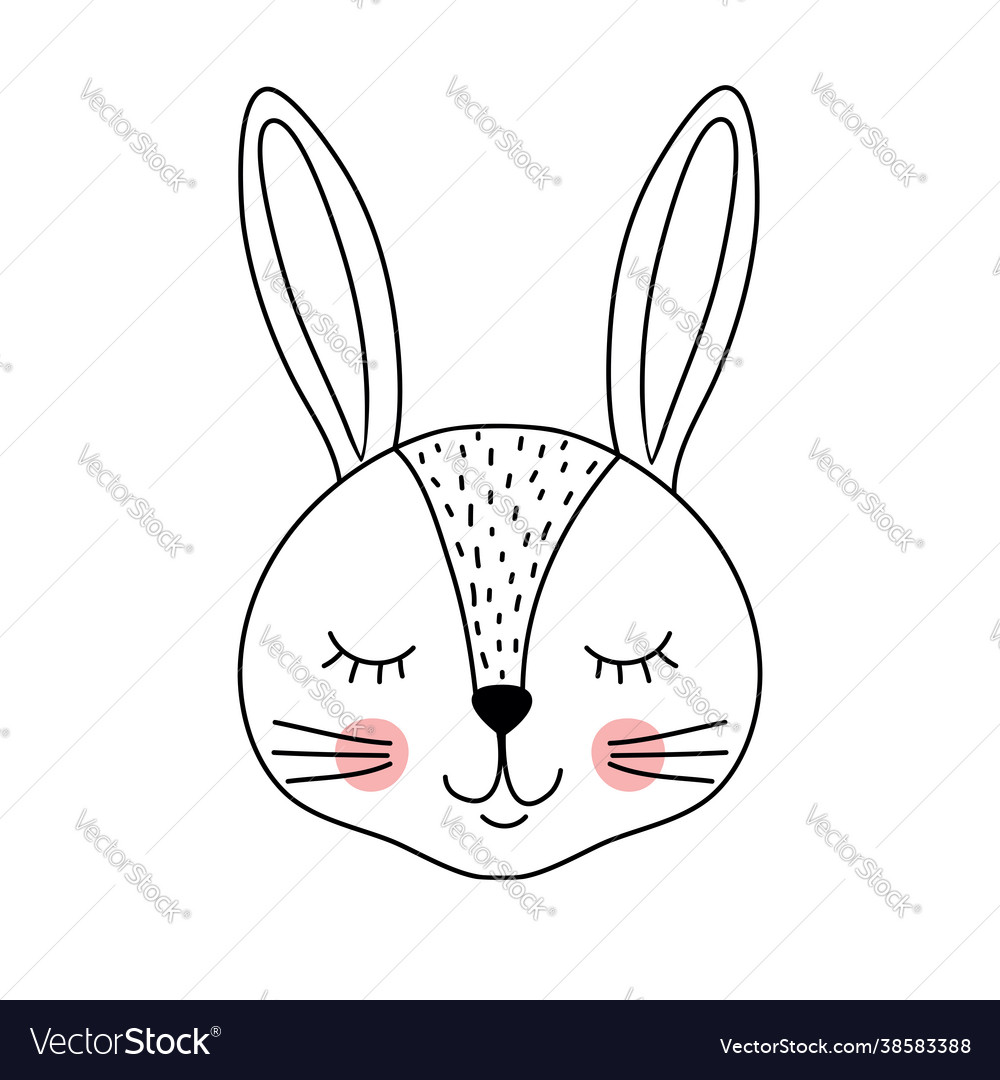 Cute adorable rabbit Royalty Free Vector Image