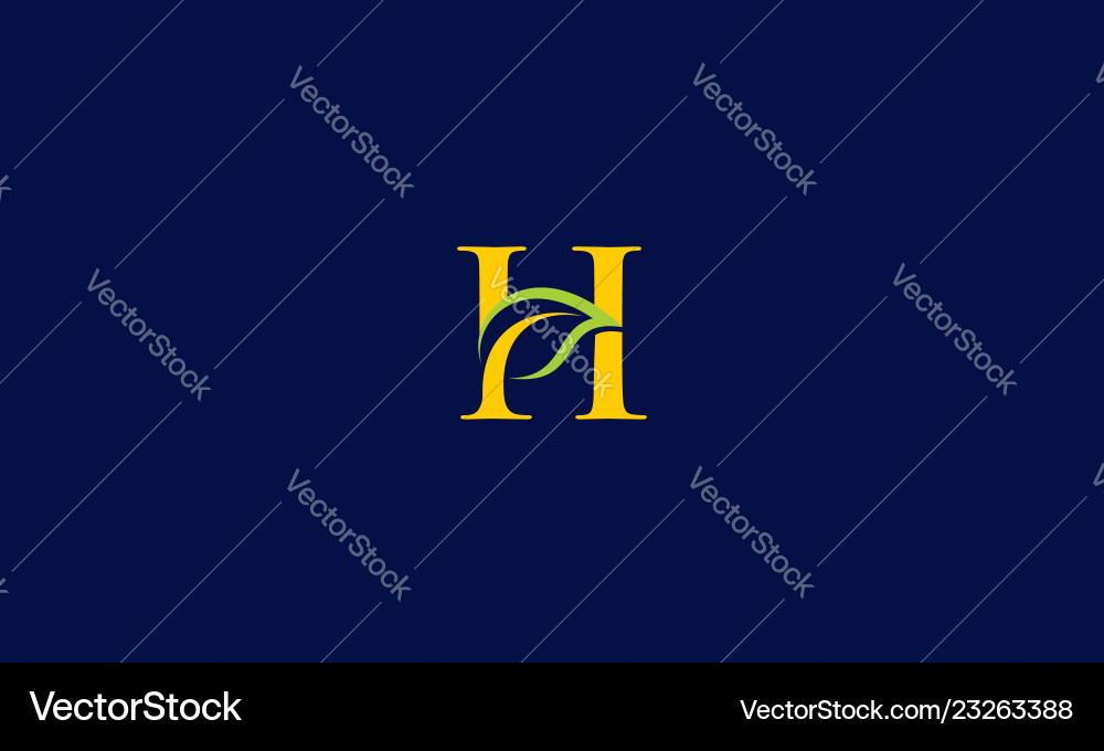 Initial h leaf logo icon Royalty Free Vector Image