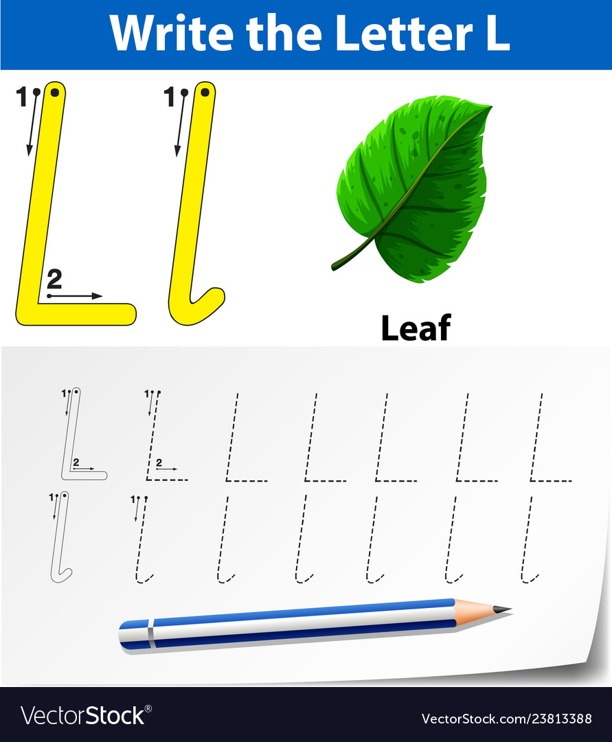 Letter l tracing alphabet worksheets