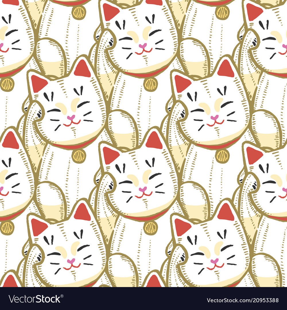 maneki neko print