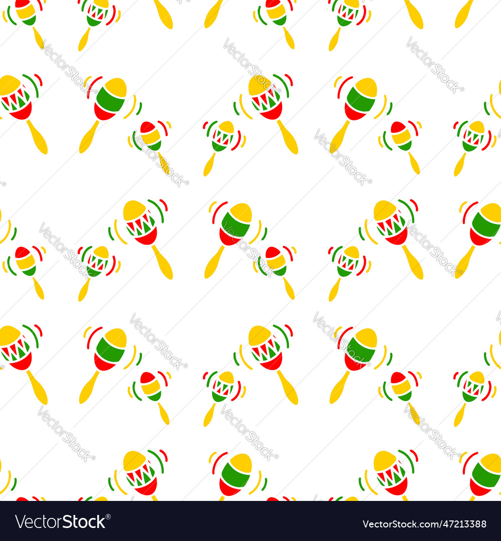 Maracas seamless mexican Royalty Free Vector Image