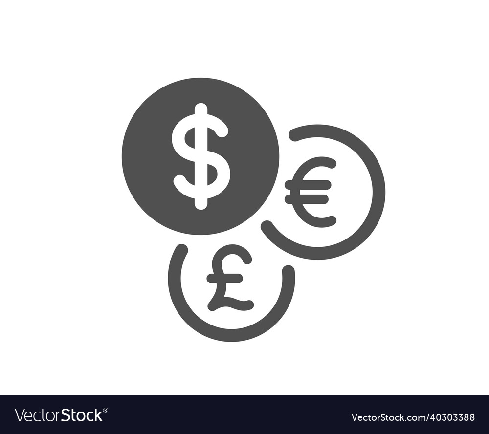 Money currency icon cash exchange sign Royalty Free Vector