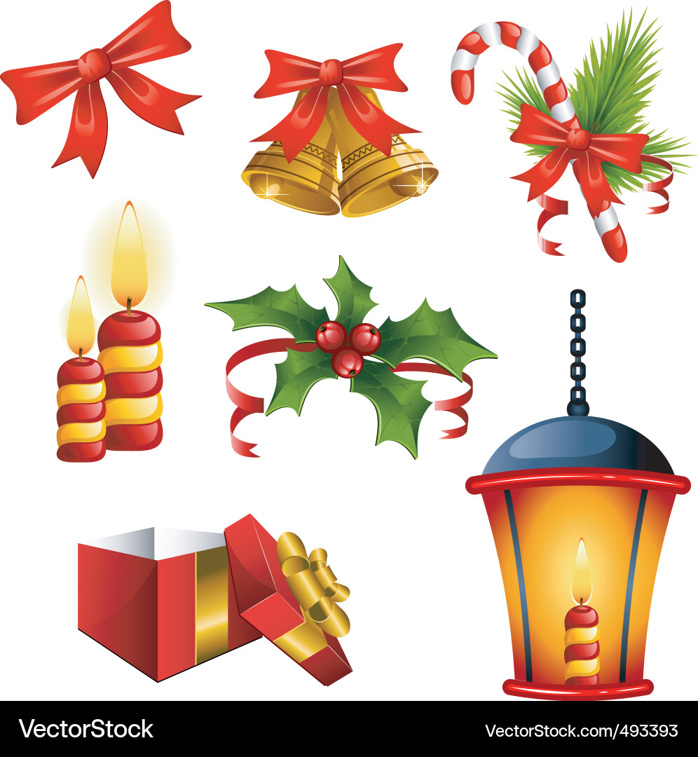 Christmas decorative elements Royalty Free Vector Image