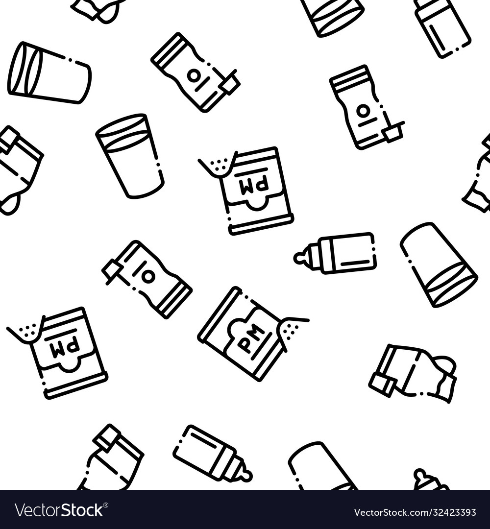 Dairy drink and food seamless pattern Royalty Free Vector