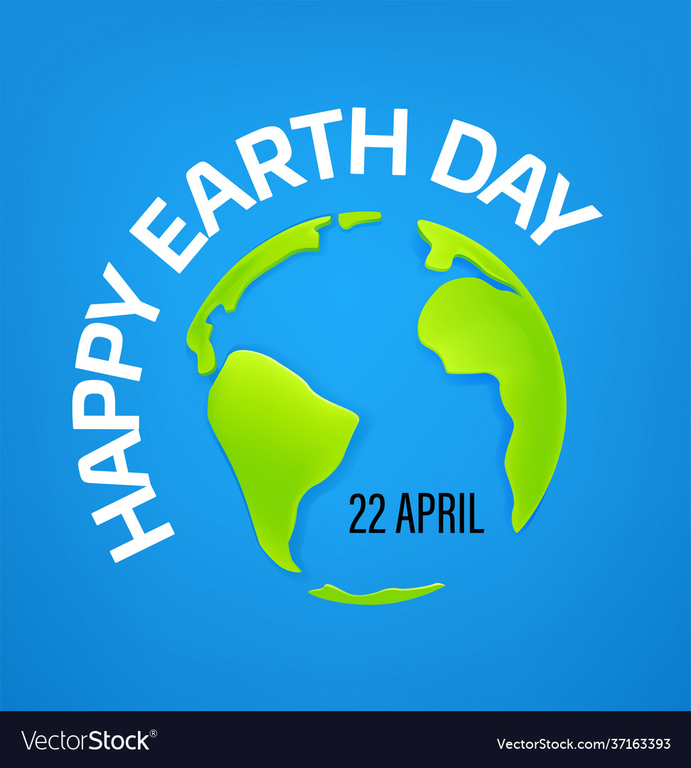 Happy earth day 22 april banner with cute Vector Image