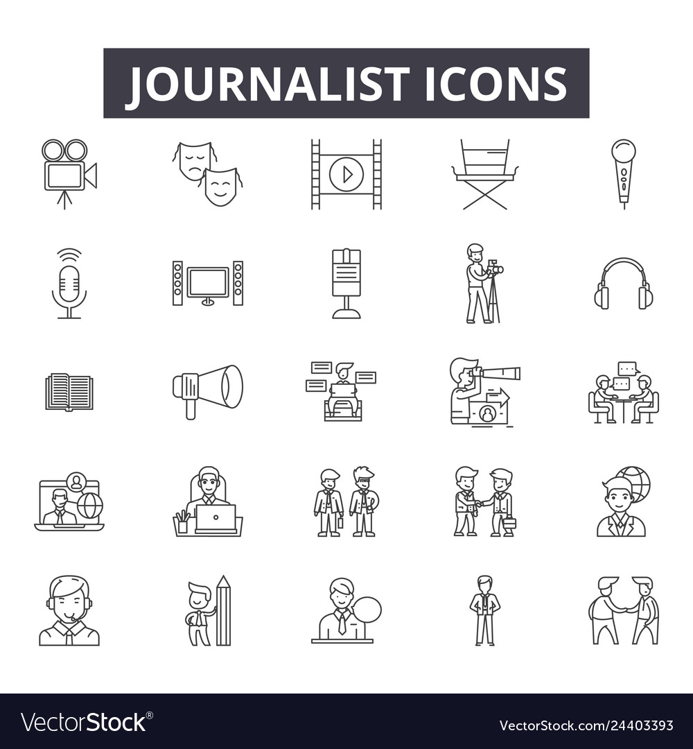 Journalist line icons for web and mobile design Vector Image