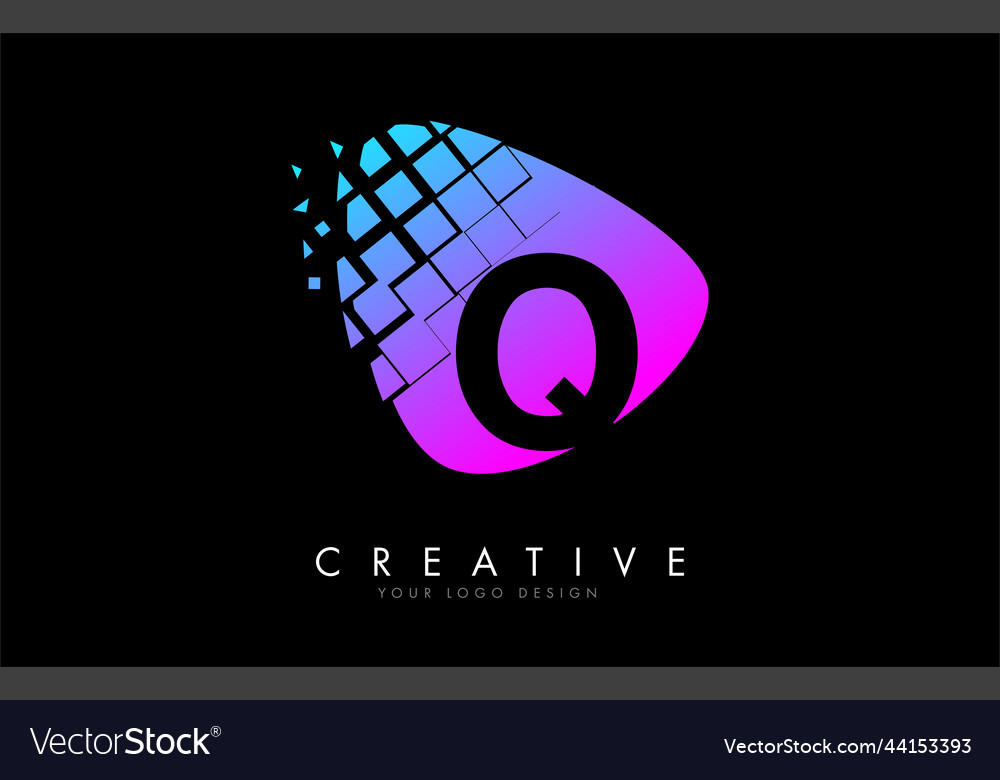 Letter q design with colorful pink and blue Vector Image