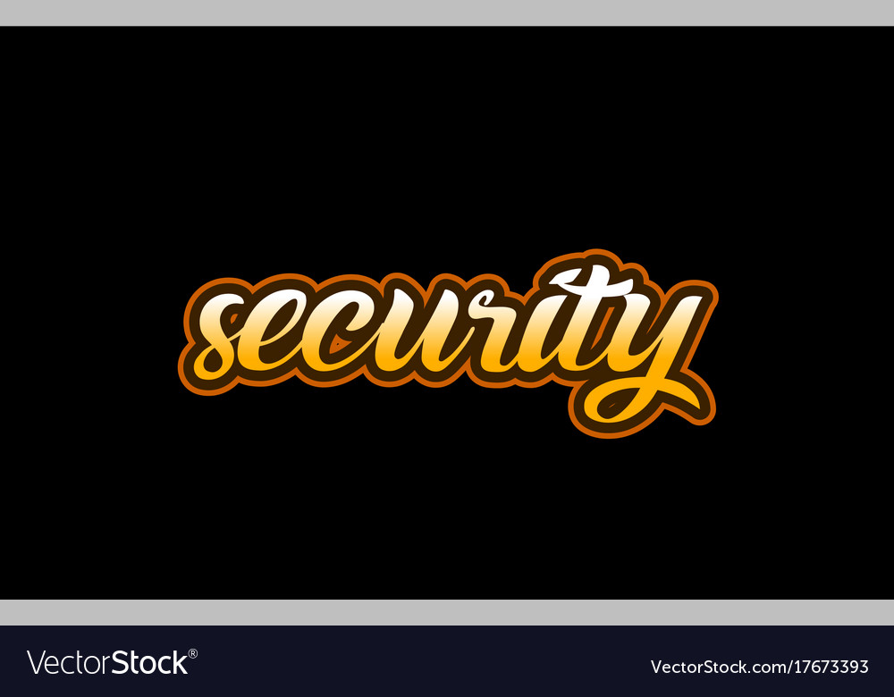 Security word text banner postcard logo icon