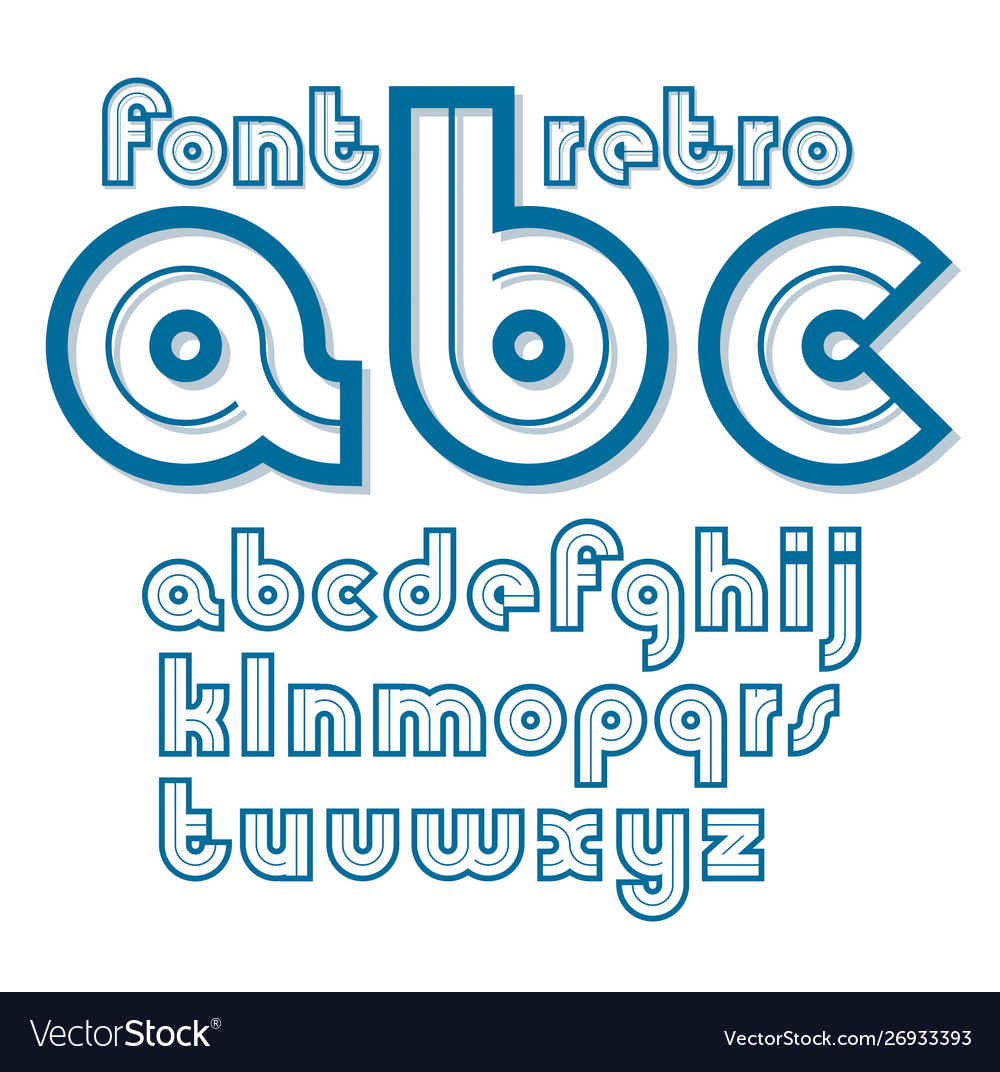 Set retro 70s bold lower case alphabet letters Vector Image