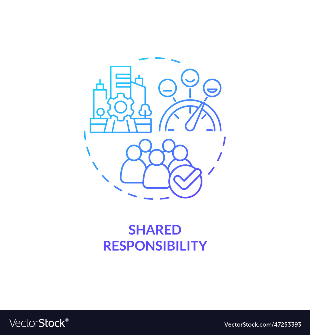 Shared responsibility blue gradient concept icon