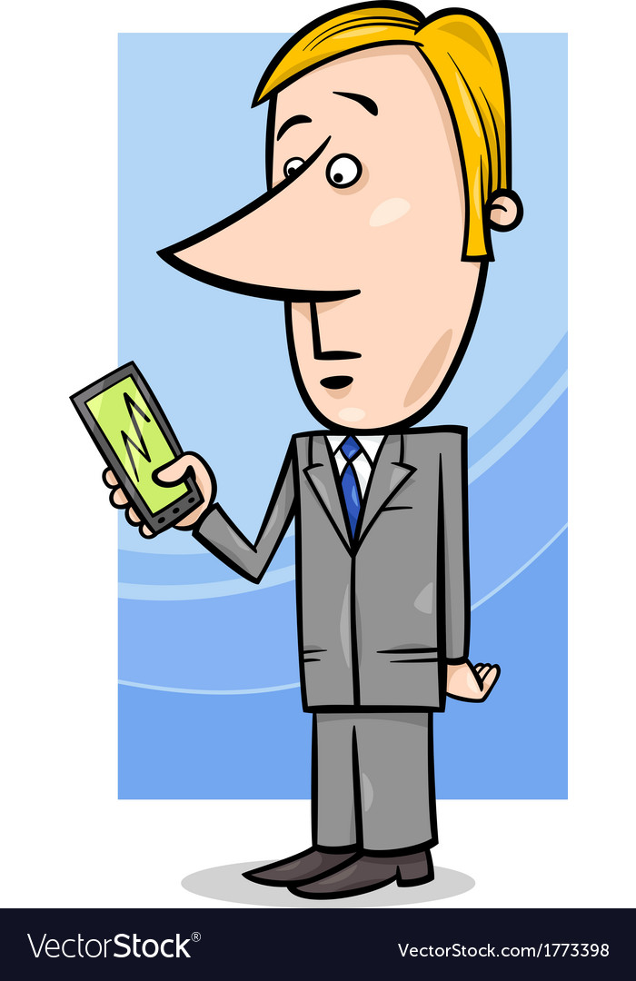 Businessman and graph on tablet pc Royalty Free Vector Image