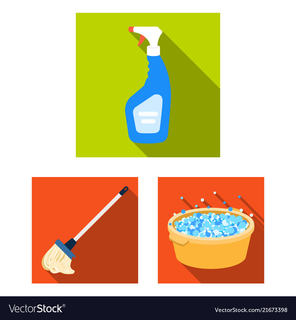 Cleaning and maid flat icons in set collection Vector Image