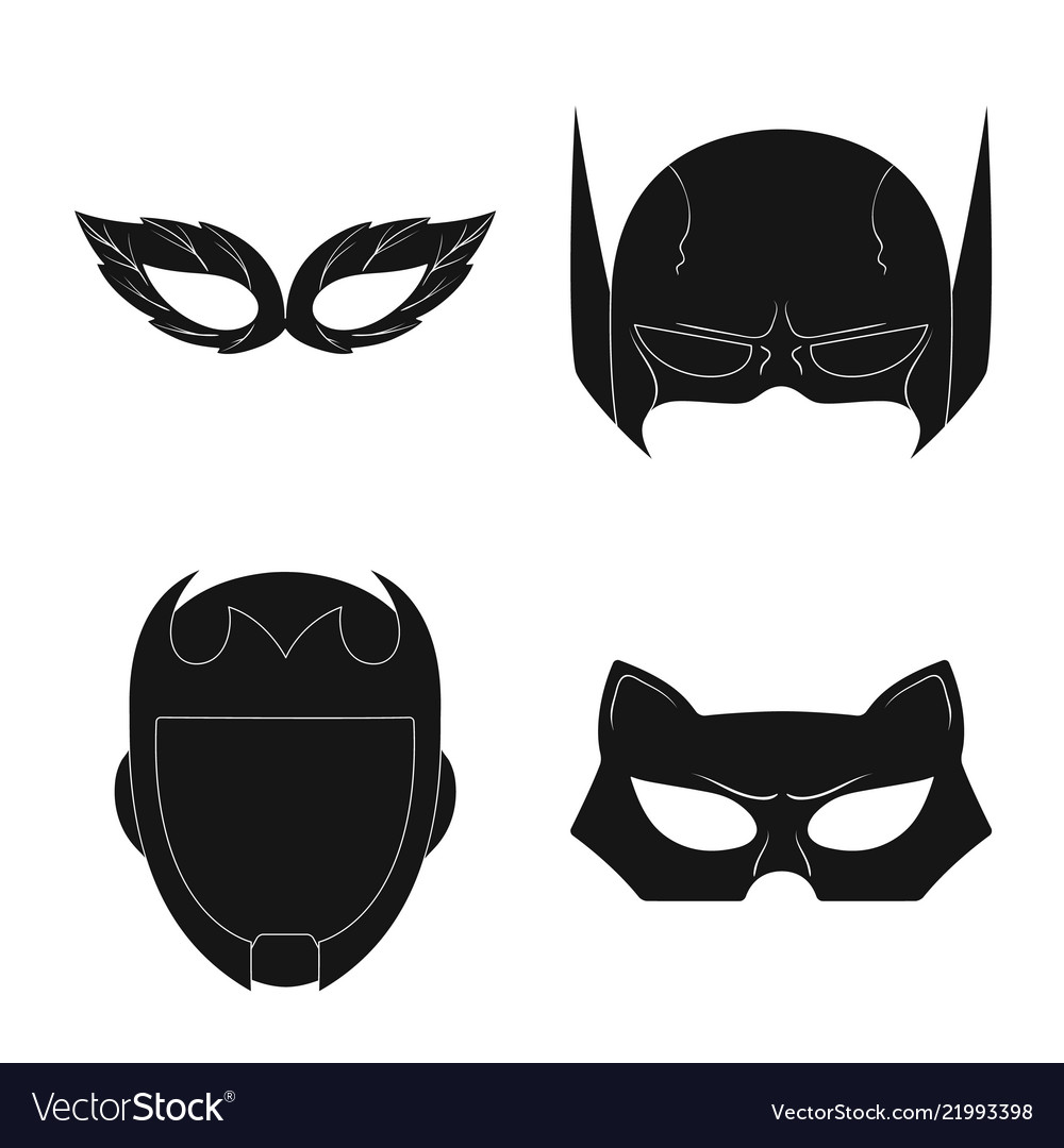 Design of hero and mask sign set