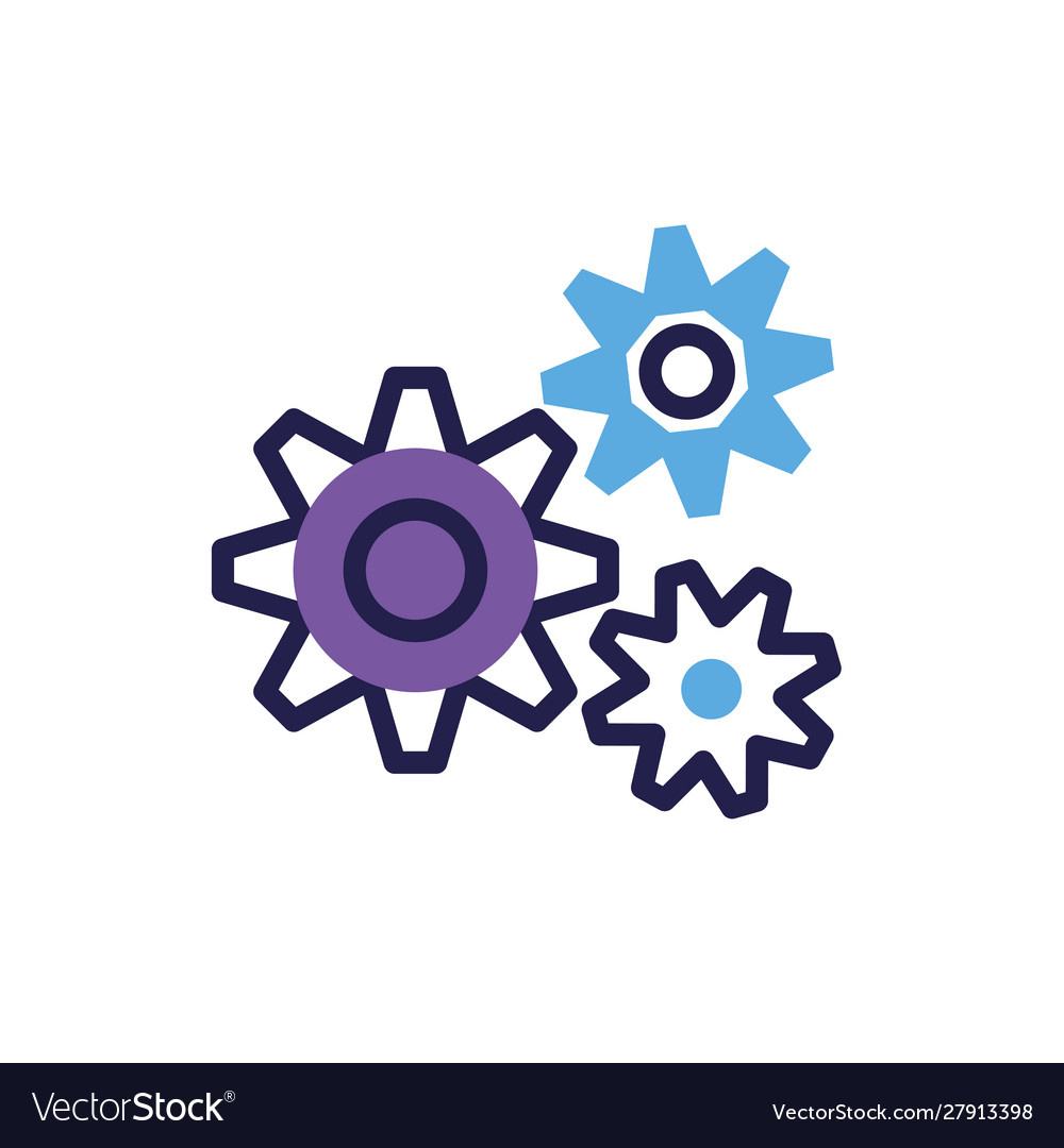 Gearwheel tool in white background Royalty Free Vector Image