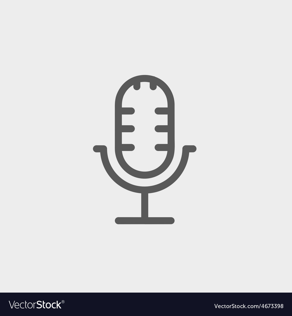 Retro microphone thin line icon