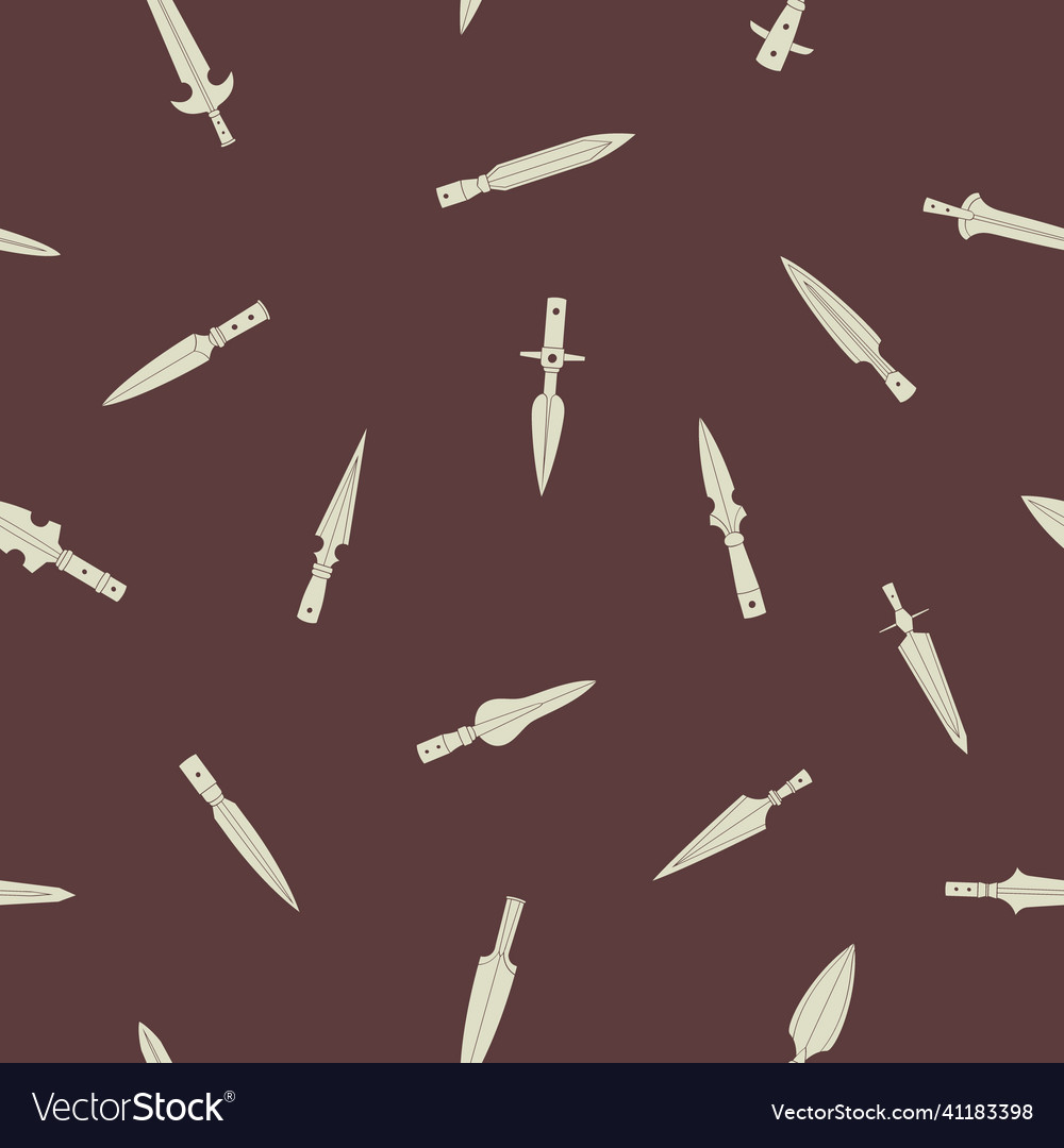 Seamless pattern with ancient spearheads