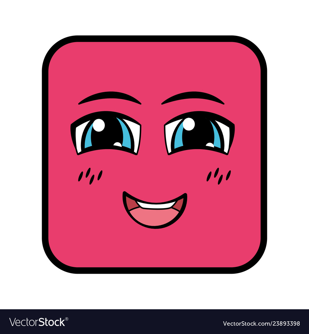 Square emoticon face expression Royalty Free Vector Image