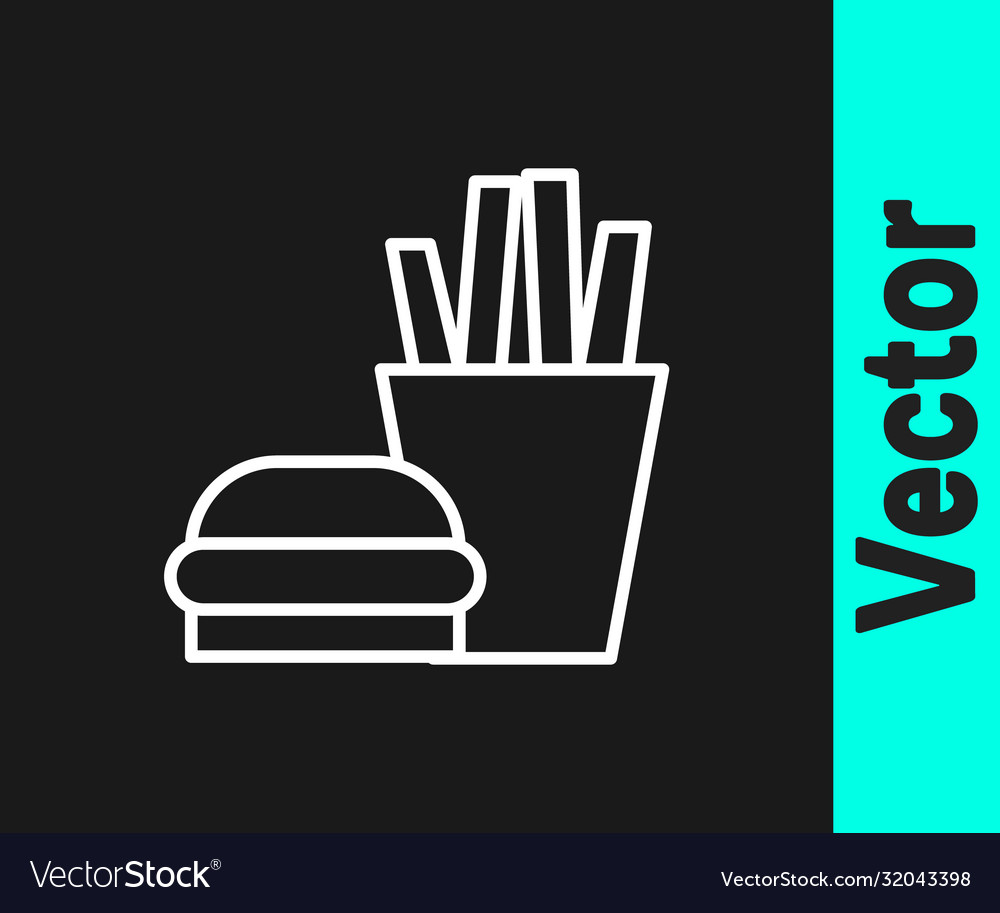 White line burger and french fries in carton