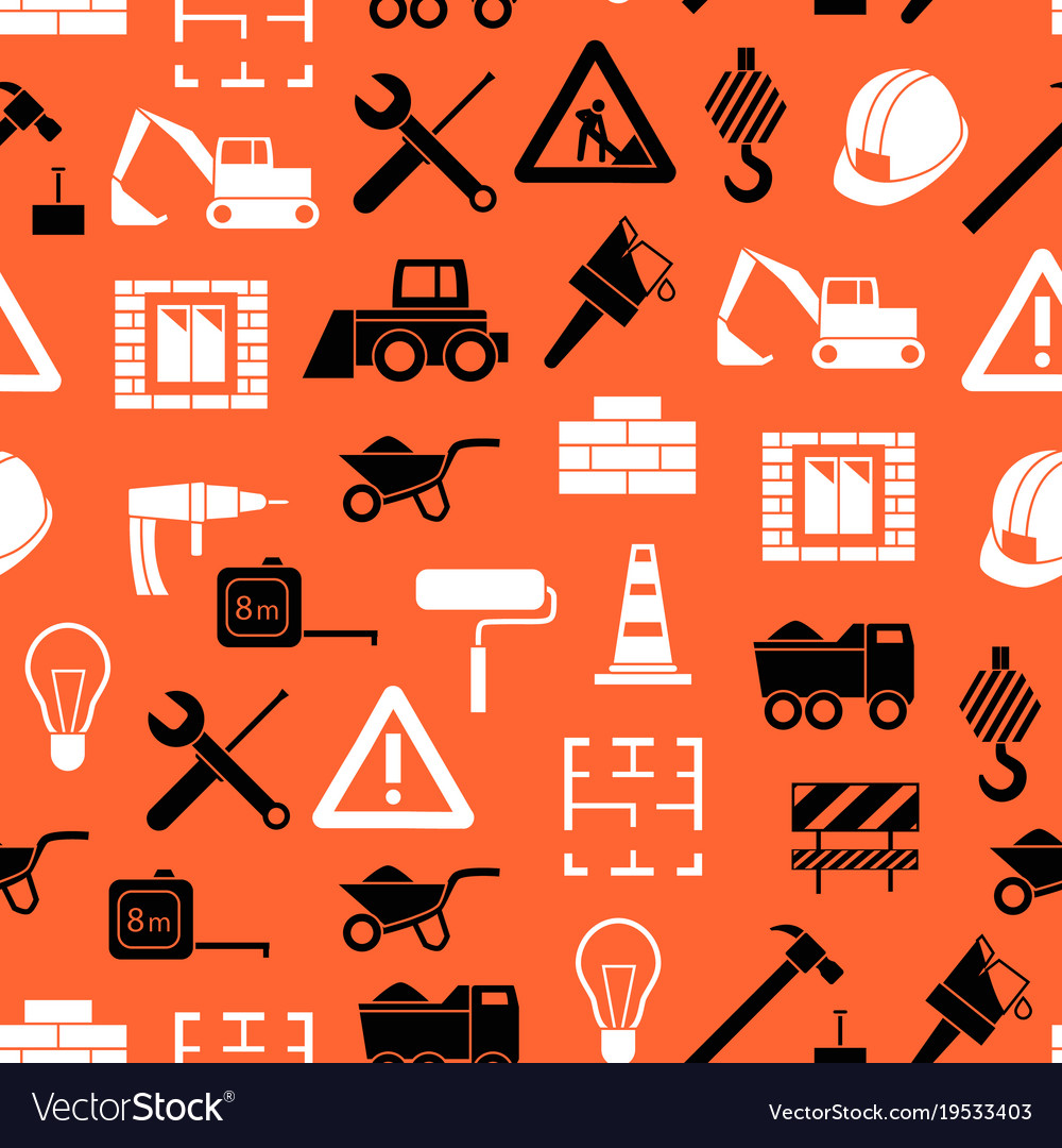 Construction seamless pattern background Vector Image