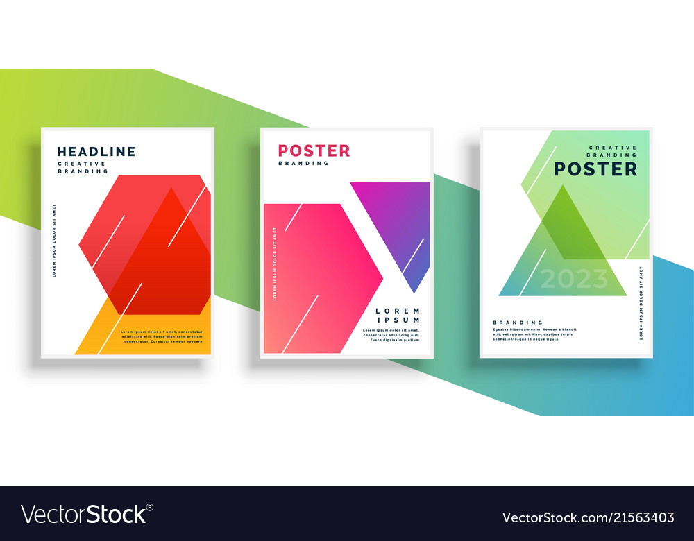 Geometric colorful flyer design template