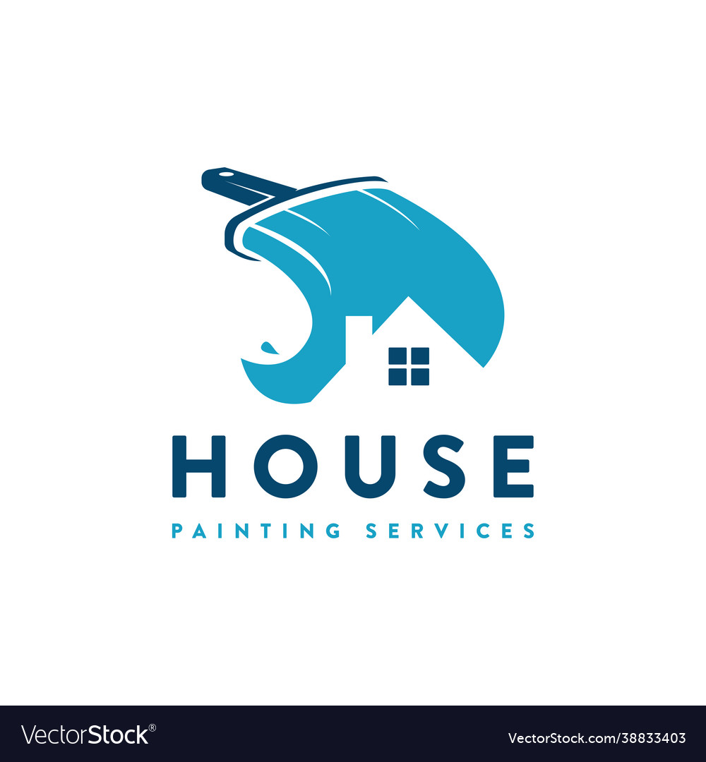 House painting service logo icon Royalty Free Vector Image