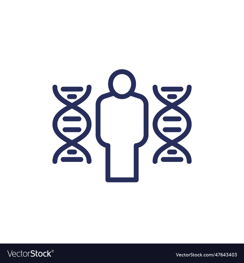 Human genome dna icon line